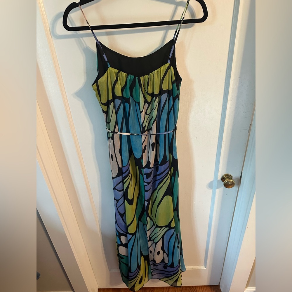 NWT! Sz M Sam Edelman butterfly trapeze chiffon Maxi Sundress - Picture 9 of 10